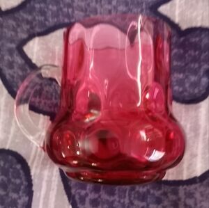 👠Vintage 50s Miniature Cranberry Glass (AKA Viking Glass) Mug👠